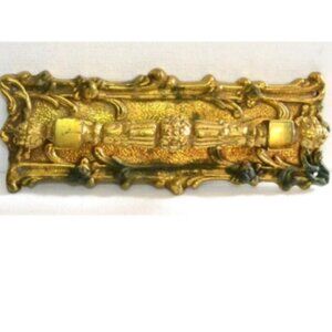 Decorative Gold Colored Metal Drawer Pull Nearly 3 Pound Weight
